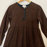 Paisley Dress Cottagecore Paisley Print Earth Tones Modest Midi Long Sleeve Brown Photo 5