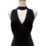 Amanda Uprichard  Mini Dress Lg Black LBD Deep V Choker Sleeveless Glam Cocktail Photo 2