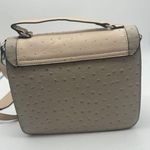 Guess  Rhinestone Logo Eco Ostrich Leather Small Bag Purse Rose And Gray Photo 14