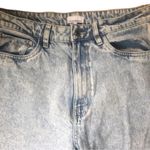 We Wore What Icon Mom Jean Sz 31 Light Wash Distressed Raw Hem Wide Leg Mid Waist Photo 2