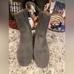 Corso Como  Charcoal Suede NWOB Pull On Ankle Booties w/ Tie Detail Block Heel Photo 3