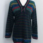 Liz Wear Claiborne Vintage Ski Sweater Womens Medium Black Photo 0