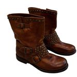 Frye Vintage Jenna Leather Studded Short Brown Boot Sz 6.5 Photo 3