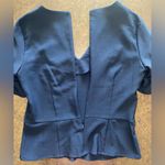 Maggy London Peplum Blouse in Navy Blue - size large Photo 4