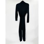 Sskein Black Wrap Neck Baby Alpaca Pima Cotton Shawl Collar Knit Jumpsuit Size S Photo 2
