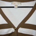 Michael Kors Womens Long Sleeve Striped Cardigan Sweater Brown/White Size M. Brown Size M Photo 2