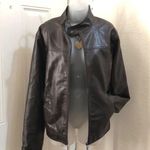 90s 2000s Y2K Grunge leather bomber Biker Racer motorcycle moto jacket coat retro streetwear Gothic Gold Size L Photo 2