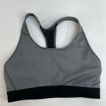 Adidas Medium M Sports Bra Support Bonded Racerback Grey Center Logo Women's Photo 5
