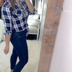 Harper  blue plaid shirt size small Photo 2