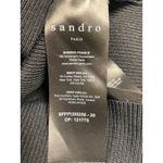 Sandro Paris Ribbed Lace Up V Neck Long Sleeve Sweater Top Black size M Size M Photo 1