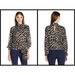 Trina Turk 💕💕 Leopard Print Silk Bow Tie Blouse Photo 5