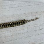 Source Unknown Gold Tone Chain Link Bracelet Black Braided Satin Cord Adjustable NWOT Photo 6