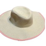 D&Y  David & Young Straw Floppy Hat Underside has peach lace Wide Brim Photo 2