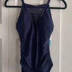 Aqua Green Women's Navy One Piece Swimsuit Slimming Ruche NEW Small Swim Beach Photo 0