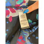 NWT Lord & Taylor Eight Sixty Blue Floral Secretary Bow Long Sleeve Top Size M Black Size M Photo 3