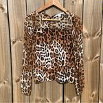 Diane Von Furstenberg  Cheetah Animal Print Wool and Silk Long Sleeve Top sz P Photo 1