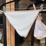 Cupshe  bikini set triangle ribbed lace contrast trim lowrise bridal Photo 2