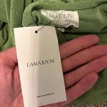 Revolve Long Sleeve Boat Neck Maxi Dress in Shiny Olive LAMA JOUNI Photo 1