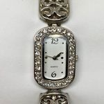 FMD silver tone women quartz analog watch 20mm rhinestones running Photo 0