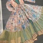 Indian pakistani double part plunge strappy maxi dress Multiple Size M Photo 2