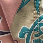 Kathy Van Zeeland  Turquoise‎ Patent Leather Multicolor Satin Fabric Shoulder Bag Photo 5