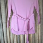 Ann Taylor  Light Pink Three Quarter Sleeve Tie Waist Sweatshirt Size Small Photo 4