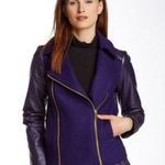Nanette Lepore Nanette Lapore Moto Style Jacket in Royal Purple Wool and Polyurethane Body Photo 0