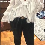 American Eagle Outfitters White Ruffle Shirt Size XL Photo 0