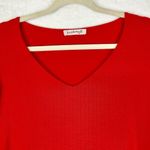 Kettlewell Lulu Layered Top Size Medium Red Long Sleeve V Photo 2