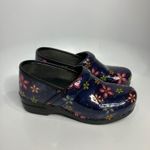 Dansko XP navy blue flower power clogs professional nurse women's size 40 9.5 Photo 1