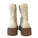 Sam Edelman  Circus Sanders Ivory White Leather Round Toe Lace Up Combat Boots 11 Photo 2