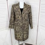 Newport News Vintage  Floral Paisley Tapestry Topper‎ Coat Tan Black 16 Photo 1