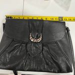 Vintage Dessiree Black Faux Leather Envelope Clutch Buckle Bag 80s Retro Photo 7