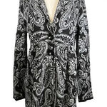 Style & Co Paisley Black And White Button Jacket Lightweight Women Size Small Photo 0