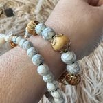Beaded Cream Gold Pale Blur Beaded Bracelet Duo Photo 10