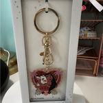 Disney NWT Moana & Pua Keychain Heart Shaped Charm Gold Tone Photo 0