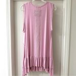 POL  Light Pink Sleeveless Textured Ruffle Hem Babydoll Dress, Size Medium Photo 10