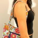 Vera Bradley Blue Green Red Hope Garden Floral Betsy Tote Bag This great tote ba Photo 0