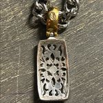 Premier Designs Premiere Designs bimetallic flat curb chain pendant necklace Floral Photo 2