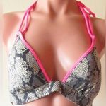 Victoria's Secret Victoria Secret Bikini Top Pink and Snakeskin sz Lg *No inserts* Photo 1