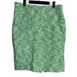 J.Crew No. 2 Pencil Knee Skirt 100% Cotton Clover Tweed Slit 12 Green White Photo 9