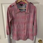 Miss Chievous Like New Vintage Miss Chevious Pink and Grey Houndstooth Moto Full Zip Photo 0