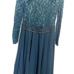 Vintage Green Cocktail Dress Sequins Beaded Midi Full Skirt Gown Sz 6/8 Photo 0