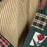 Vintage Handmade Christmas Quilt Bomber Jacket Size L/XL Green Photo 3