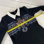 Unbranded Womens Mini Sheath Dress Black Collared Long Sleeve Tribal Print S Photo 2
