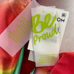 BP New  Rainbow Ombre Stripe Satin Button Down Shirt Photo 12