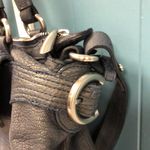 Francesco Biasia Blue Leather Hobo 2 Way Convertible Shoulder Messenger‎ Bag Photo 3