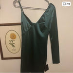 Lulus Green Satin  Dress Mini Emerald Photo 3