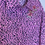 Cowgirl Hardware Animal Print Blk & Pink Embroidered Button Down Shirt EUC Sz M Size M Photo 1