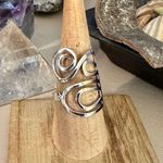 Sterling Silver Swirl Artsy Adjustable Ring Sizes 8,9,10 Silver Photo 1